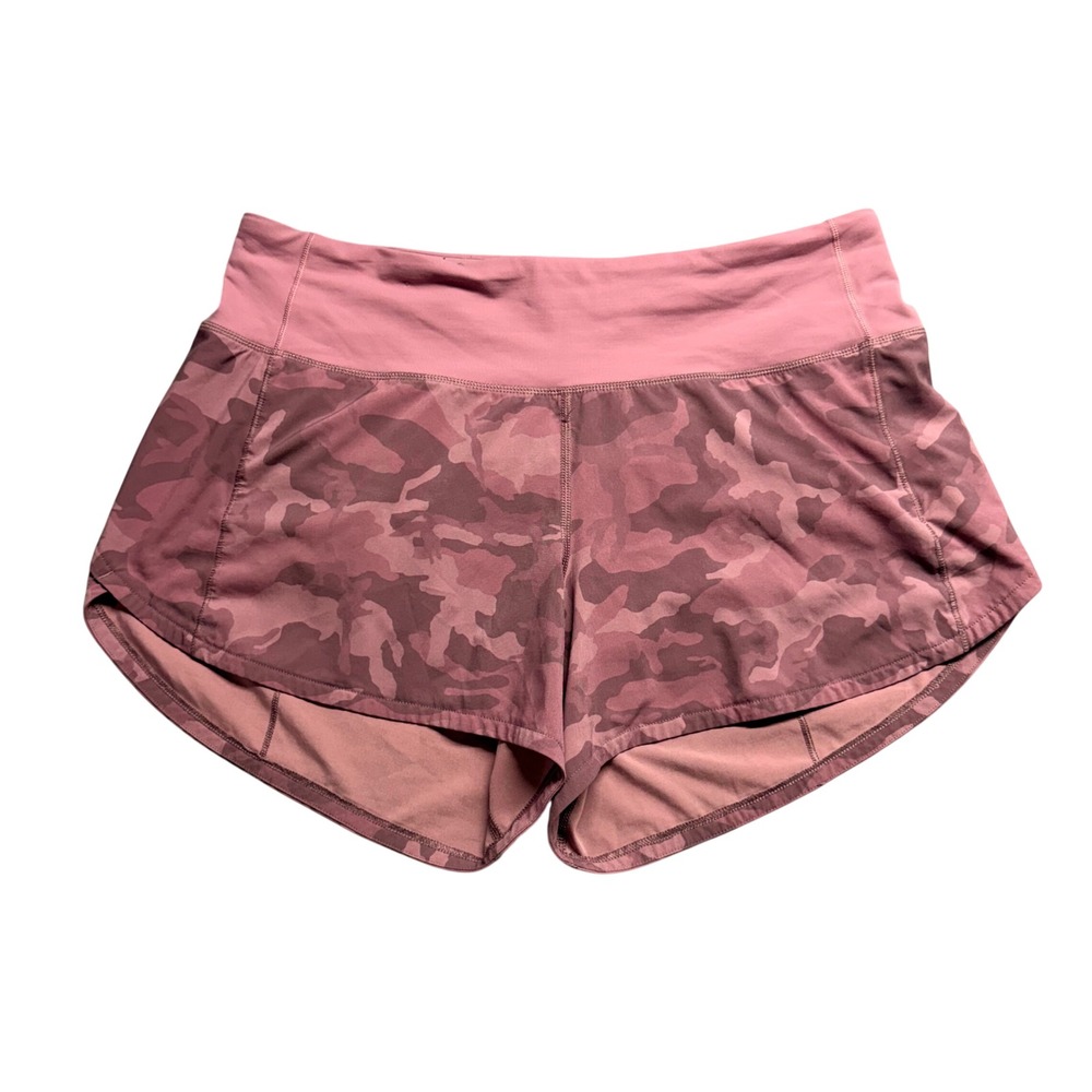 Lululemon Speed Up Low-Rise Lined Short 2.5 Heritage 365 Camo Brier Rose Pink 10